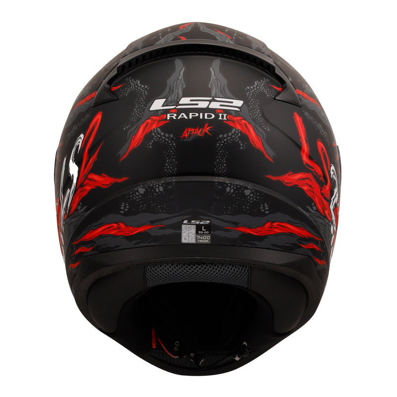 LS2 FF353 Rapid II Kaiju Helmets - Matte Black / Red / White 06