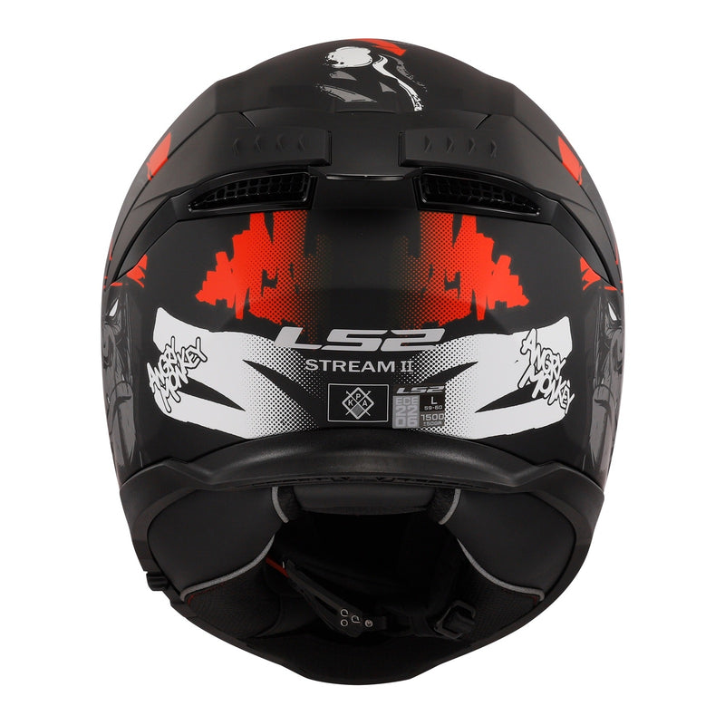 LS2 FF808 Stream II Angry Monkey Helmets - Matte Black / Red 06