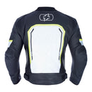 Oxford Strada Leather Jacket - Black / White / Fluro