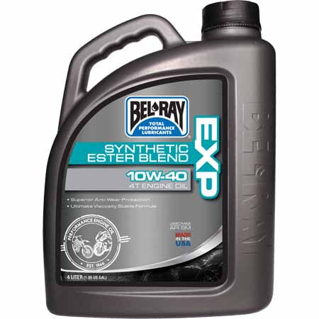 4L - Bel-Ray EXP Synthetic Ester Blend 4T Engine Oil is a premium semi-synthetic motor oil for 4-stroke engines
